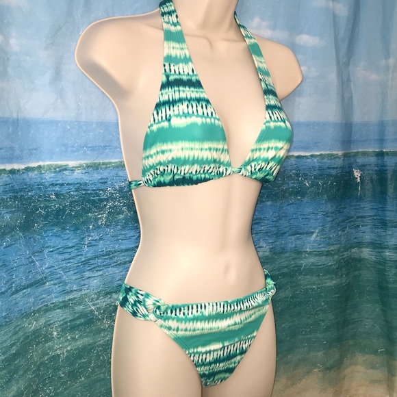 EUC 💚 OLD NAVY | Green + White Swim Bikini - Picture 2 of 8